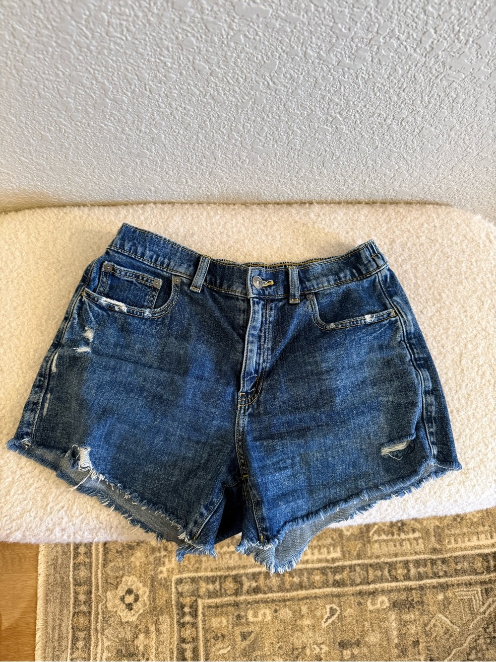 aerie Dark Blue Summer Daydream Distressed Denim Cutoff Shorts
